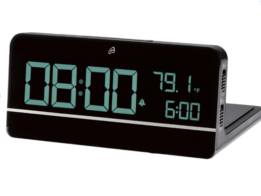 Digital alarm clock with wireless charging function