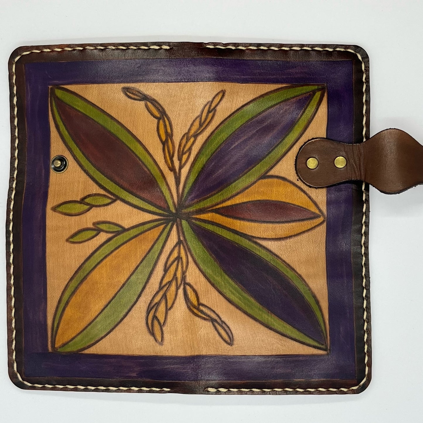Natural wallet made of leather and natural colors
