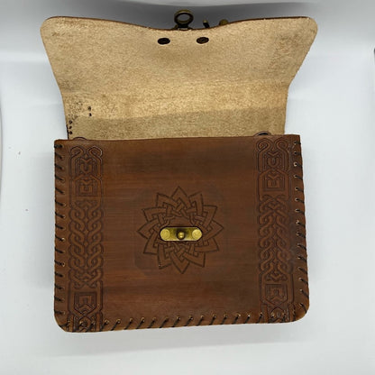 Geometric handbag made of natural leather