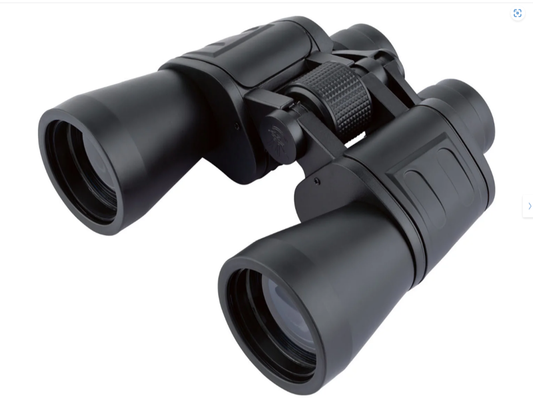 Prism binoculars, 10x50, with a large field of view
