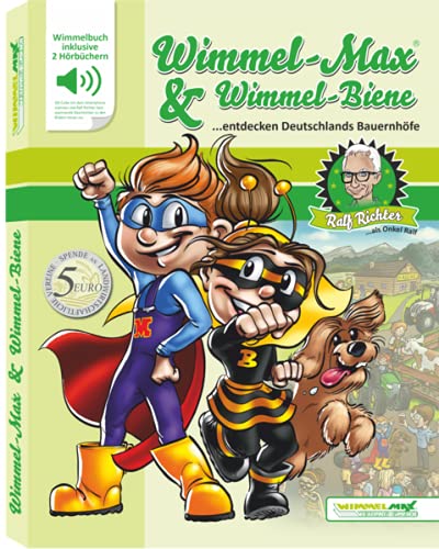 Wimmel-Max and Wimmel-Biene picture book with integrated smart phone audio book for children